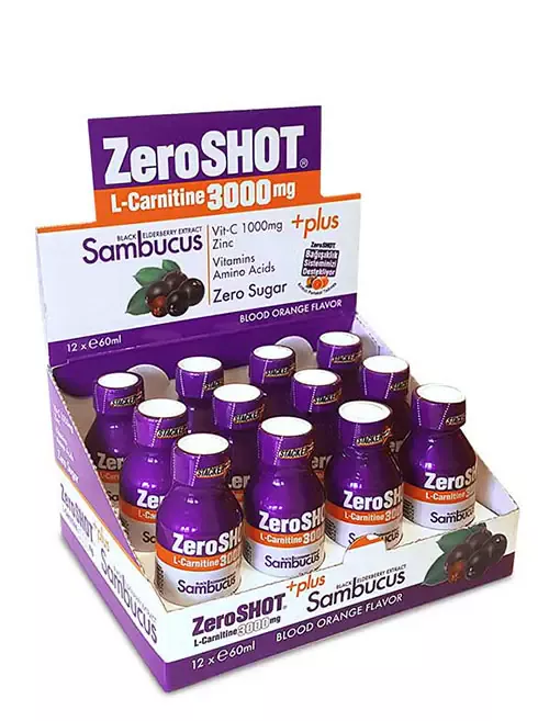 ZeroSHOT 3000mg + Plus Sambucus Kan Portakalı 12 x 60ml