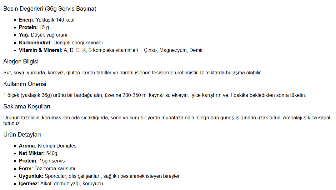 Mealjoy Proteinli Çabuk Çorba 540g  555