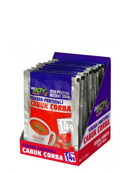 Bigjoy Foods Yüksek Proteinli Çorba Kremalı Domates 12 x 36g